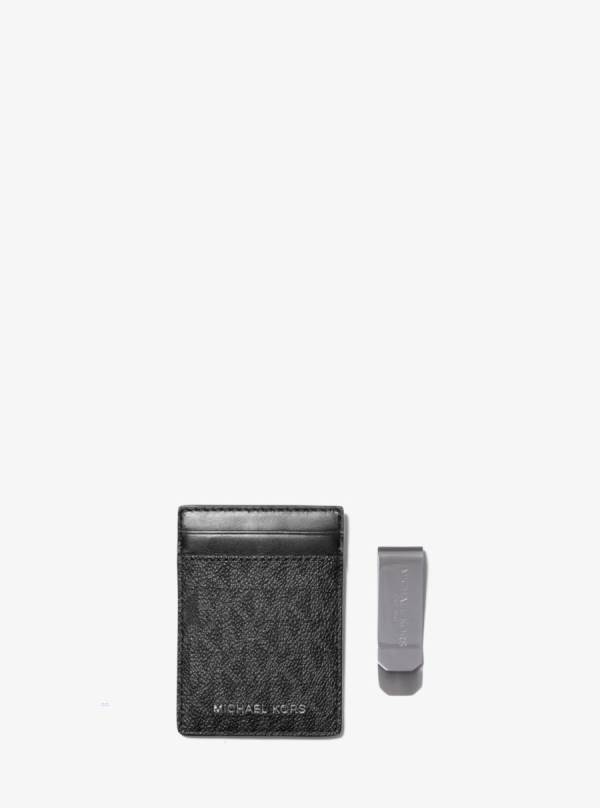 Panske Penazenky Michael Kors Logo Card Case with Bill Clip Čierne - Doplnky Michael Kors Akcia | ADIEK-5076